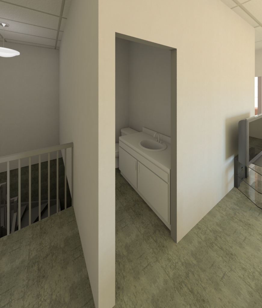 House Project 3D rendering of the washroom from far away