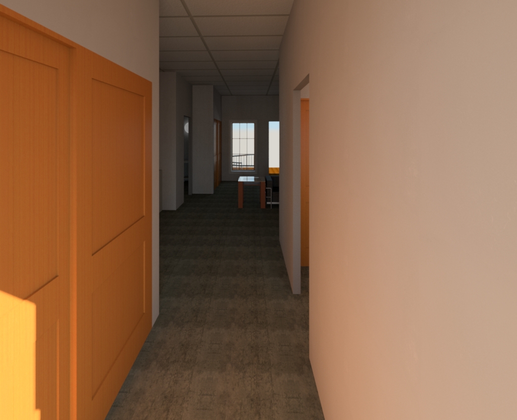 House Project 3D rendering of the main hallway